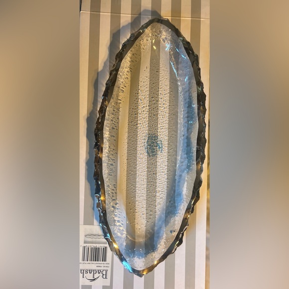 Badash blown glass with silver edge 12x7 platter - Picture 1 of 3